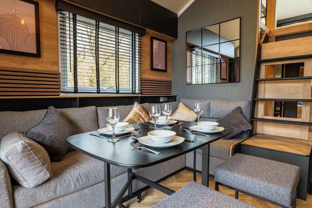 The dining setup in a Deluxe Den